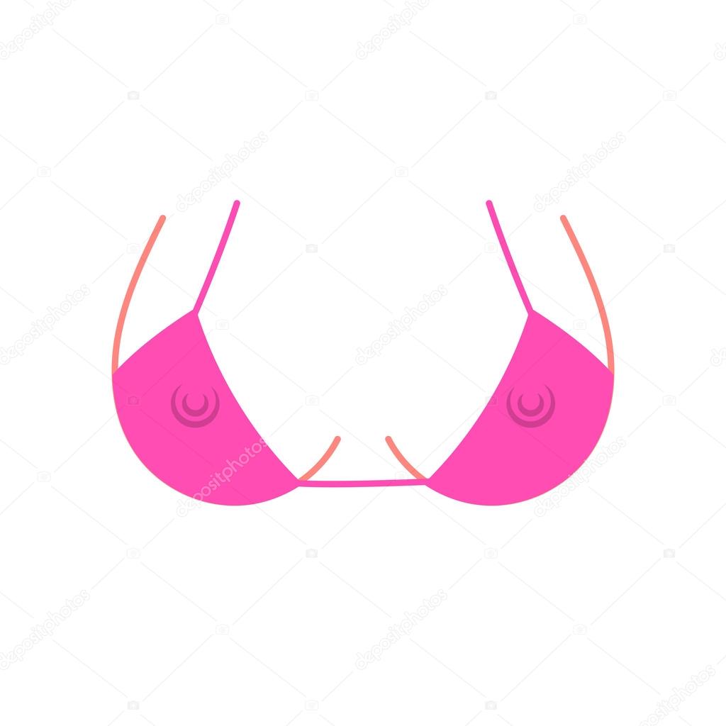 Sexy bust silhouette isolated on white background. Woman erotic breast in bra with silhouette teats. Cartoon fashion model body. Sexual young girl, seductive female. Simple sketch. Vector illustration