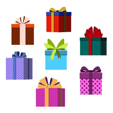 Noel renkli sarılmış hediye kutuları