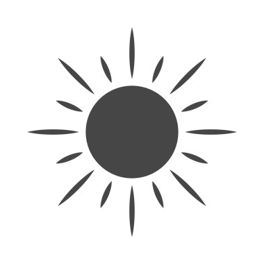 Siyah tasarım öğesi güneş simgesi