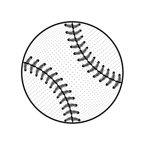 Béisbol bola signo negro aislado — Vector de stock