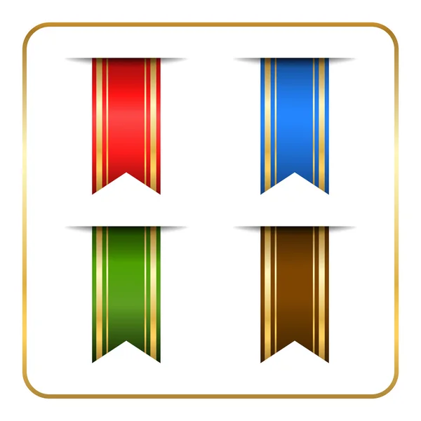 Set banner segnalibro color oro — Vettoriale Stock