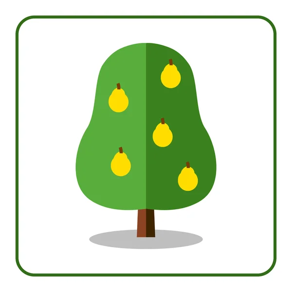 Icono de árbol de pera — Vector de stock