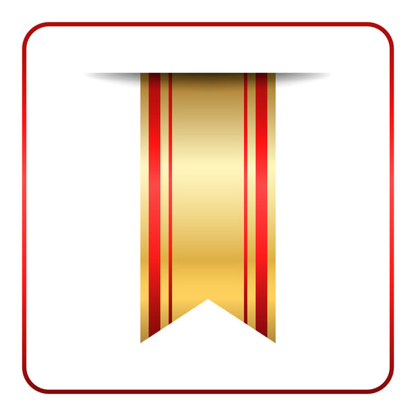 Red gold bookmark banner isolated