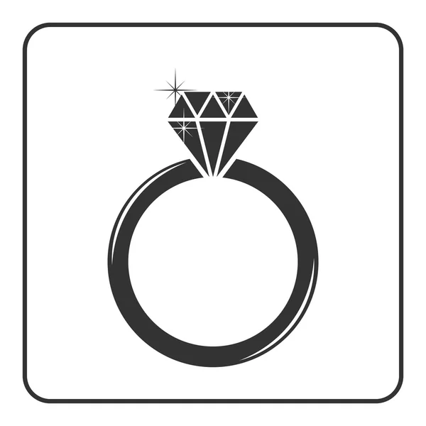 Diamond engagement ring icon 2 — Stock Vector
