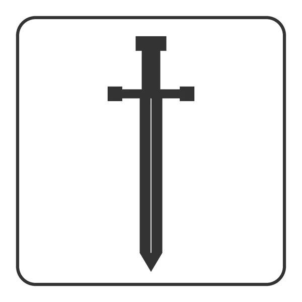 Középkori kard ikon sziluett — Stock Vector