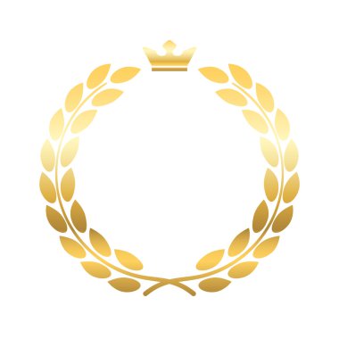 Altın defne çelenk taç amblemi