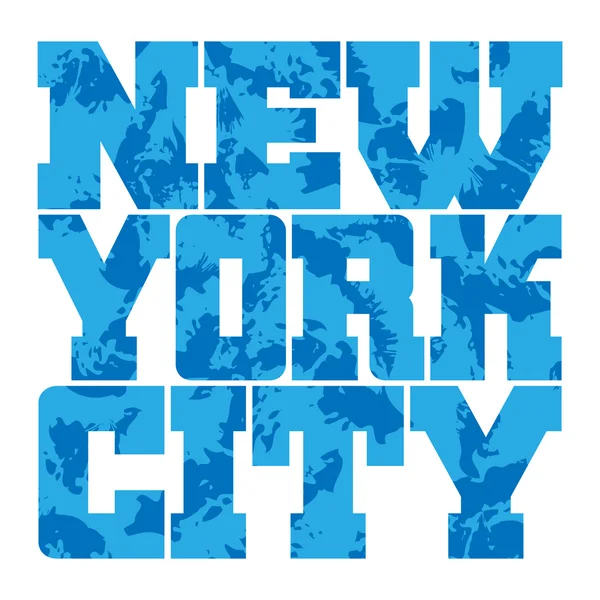 T πουκάμισο τυπογραφία γραφικά Νέας Υόρκης μπλε grunge — Διανυσματικό Αρχείο