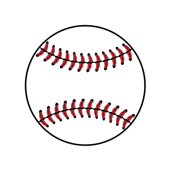 Signe de balle de baseball isolé — Image vectorielle