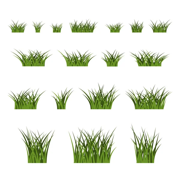 Los arbustos de hierba verde establecen la naturaleza — Vector de stock