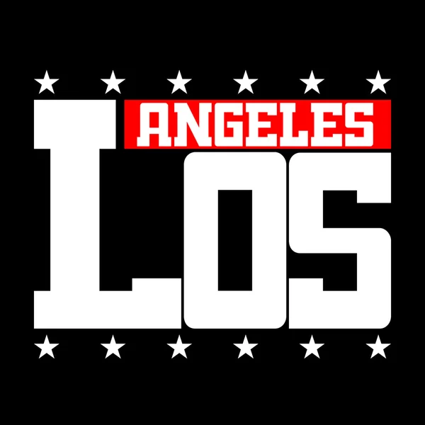T shirt tipografia Los Angeles CA stars — Vettoriale Stock