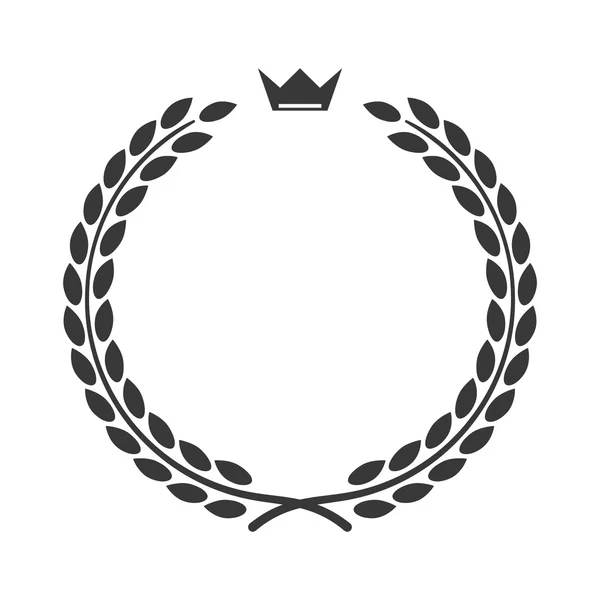 Laurel wreath icon flat crown — ストックベクタ