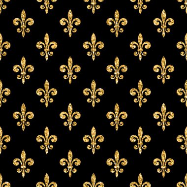 Altın alev almış zambağı seamless modeli siyah 1