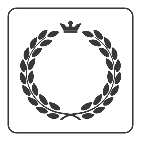 Vavřínový věnec ikonu koruna plochá — Stockový vektor