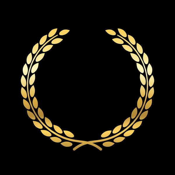 Gouden laurier krans symbool — Stockvector