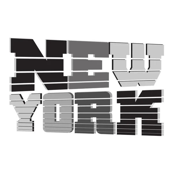 T 恤 纽约 黑灰色 白色 — 图库矢量图片