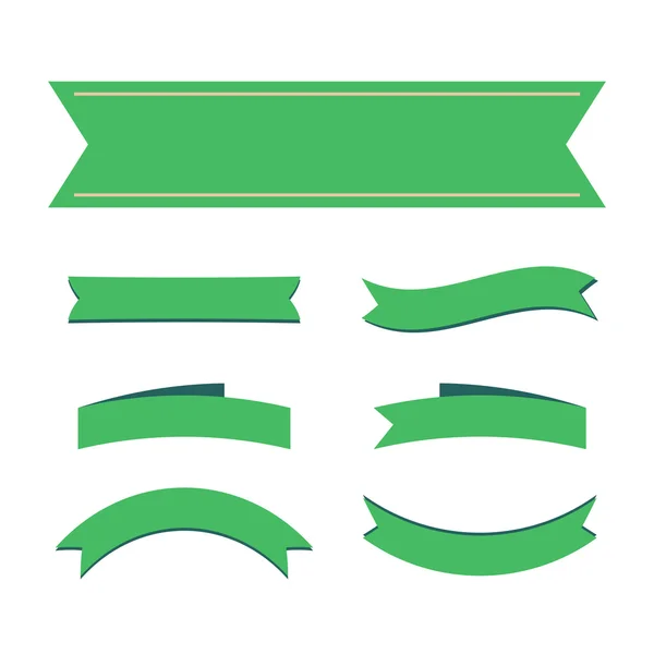 Bannières ruban vert décoration vierge — Image vectorielle