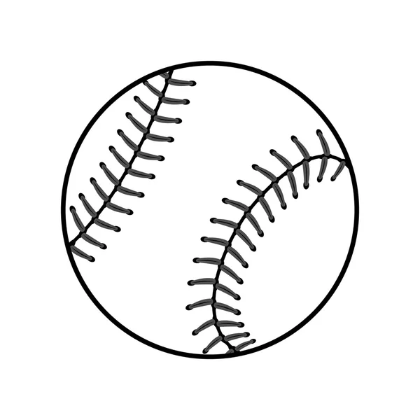 Béisbol bola signo negro — Vector de stock