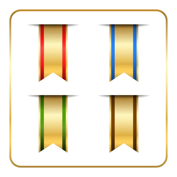 Conjunto de banners de marcadores de ouro — Vetor de Stock