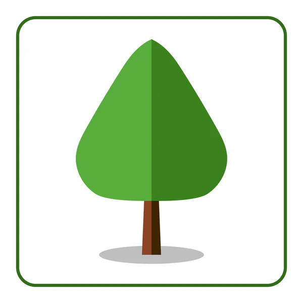 Roble álamo icono de árbol de diseño plano — Vector de stock
