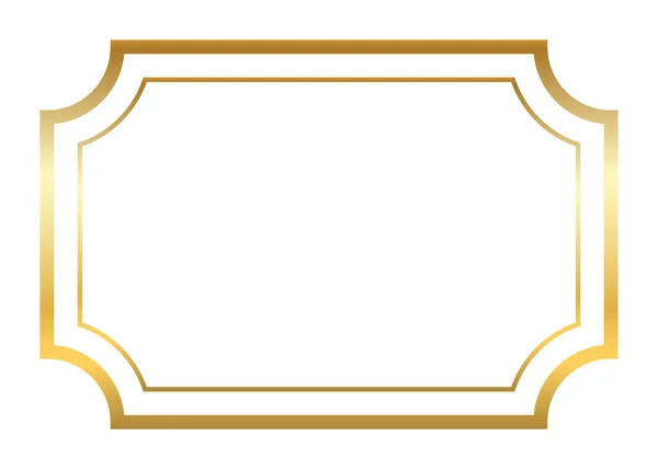 Marco de oro simple oro blanco — Vector de stock