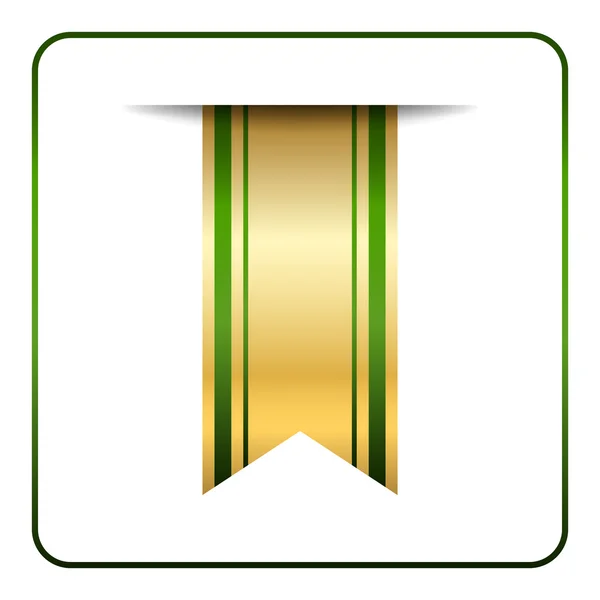 Green gold bookmark banner isolated — Stock Vector