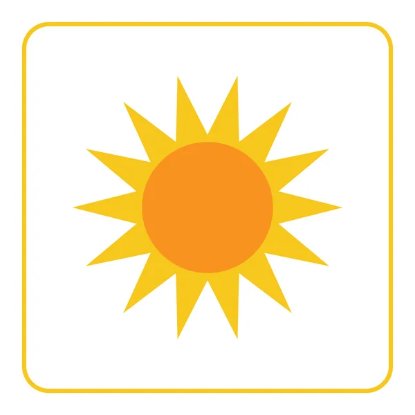 Icône soleil Panneau lumineux jaune design — Image vectorielle