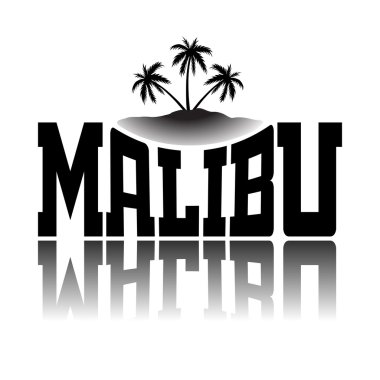 T gömlek tipografi grafik Malibu Beach California