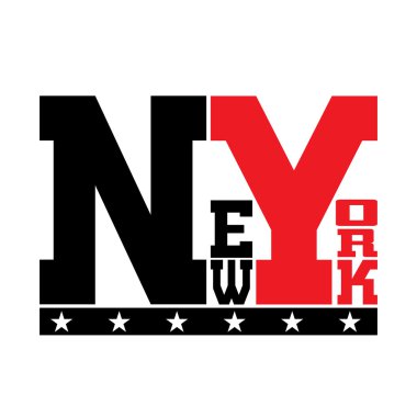 T gömlek tipografi yıldız New York
