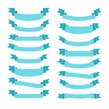 Blue ribbon afiş dekorasyon için boş ayarla