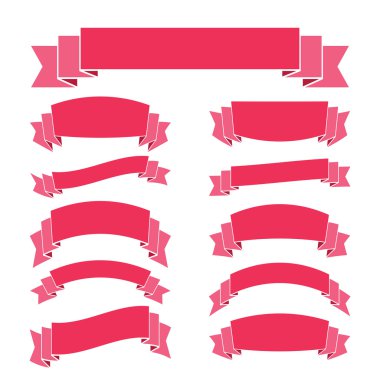 Pembe kurdele afiş kümesi vintage