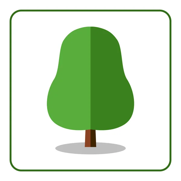 Roble tilo icono del árbol plano — Vector de stock