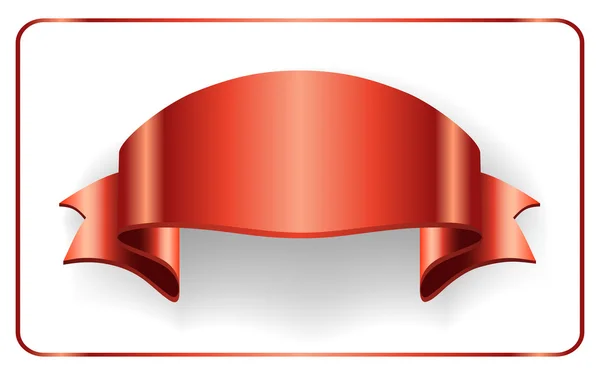Red ribbon satin bow blank banner — Stock Vector