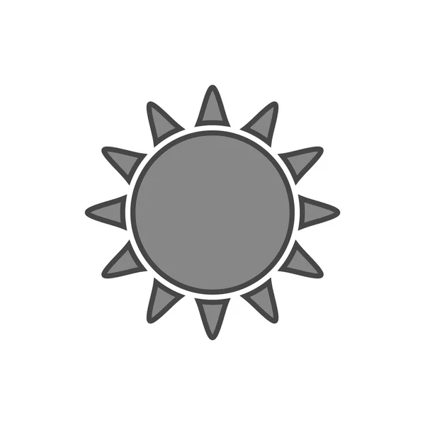 太阳图标符号孤立的黑色日出白色 — 图库矢量图片