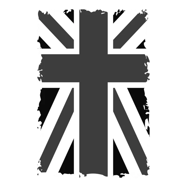 Britische Flagge T-Shirt Grafiken schwarz — Stockvektor