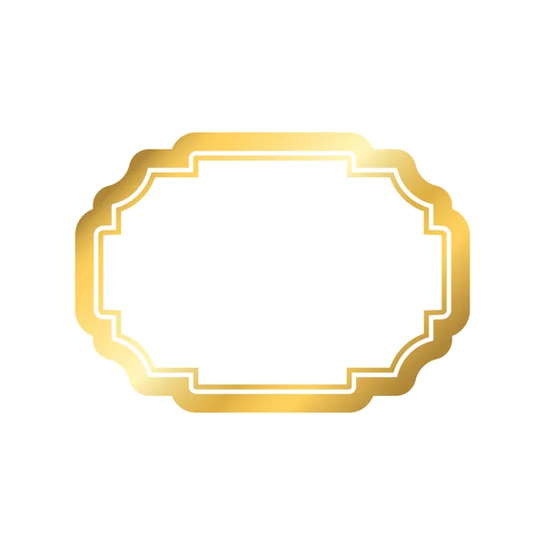 Gold frame enkel gyllene vit design — Stock vektor