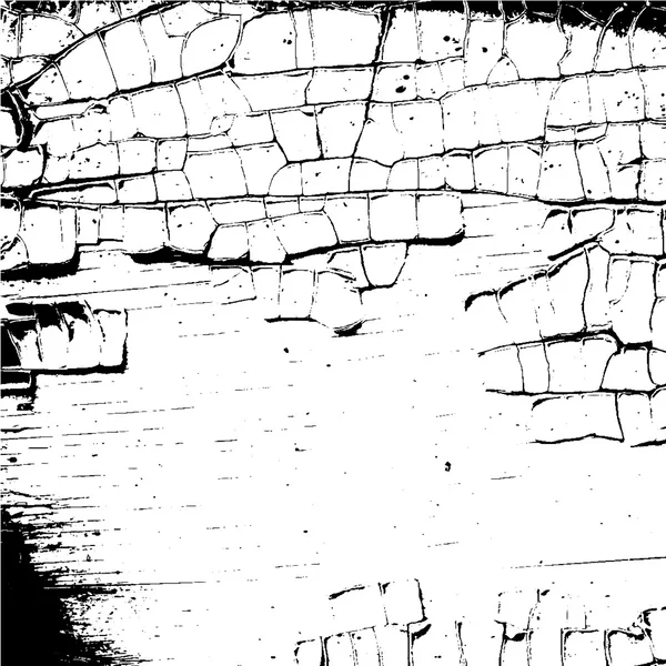 Grunge craquelure textura agrietada blanco y negro — Archivo Imágenes Vectoriales