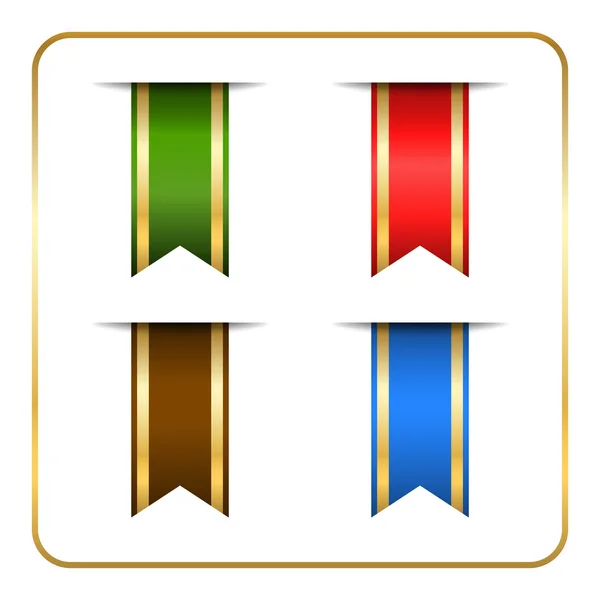 Bandiere segnalibro color oro — Vettoriale Stock