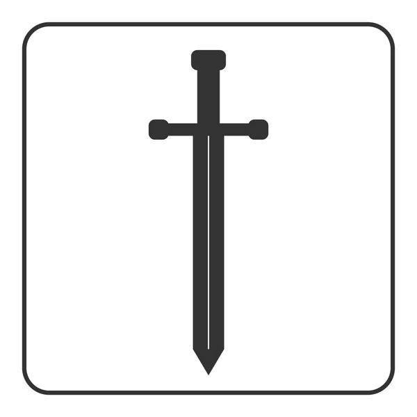 Medieval sword icon gray — Stock Vector
