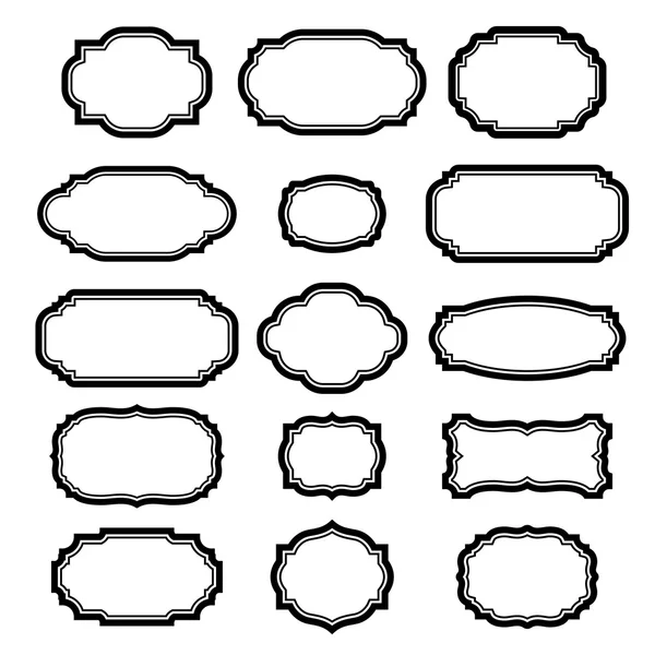 Schwarze Rahmen setzen schönes Design — Stockvektor