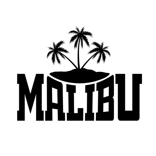 Typography graphics Malibu Beach California — Stock Vector