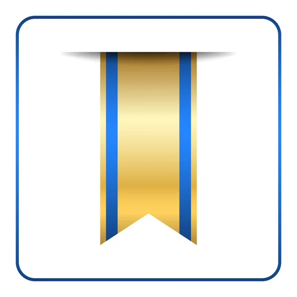 Banner de marcador azul etiqueta de oro — Vector de stock