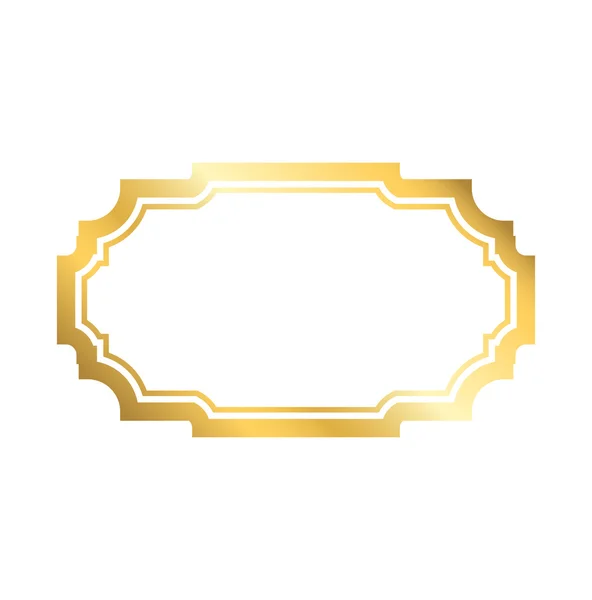 Marco de oro simple estilo blanco dorado — Vector de stock