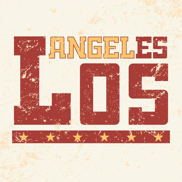 Tipografía camiseta Los Angeles CA grunge — Vector de stock