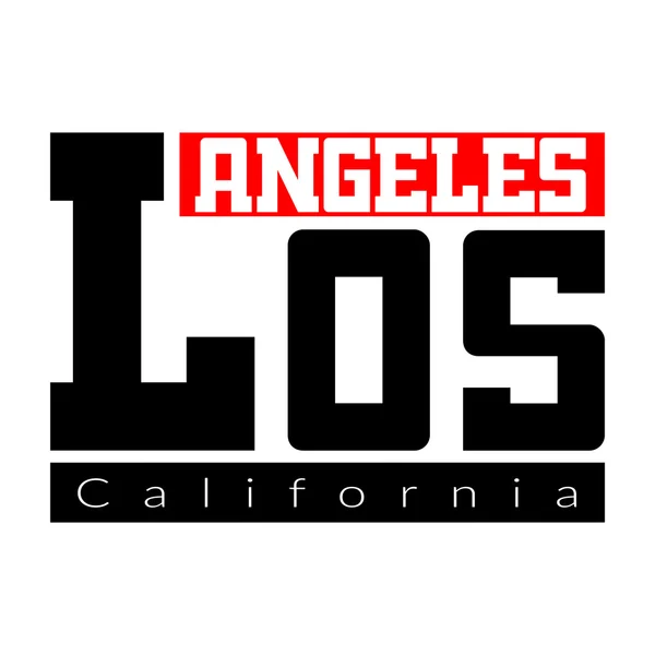 T shirt tipografia Los Angeles California — Vettoriale Stock