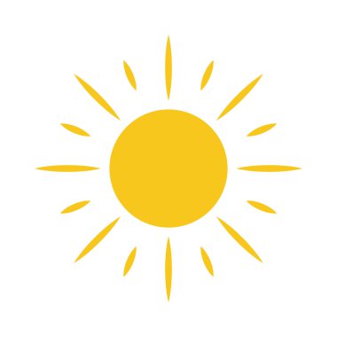 Güneş simgesi Işık işareti izole