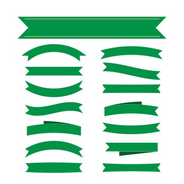 Yeşil şerit afiş dekorasyon ayarla