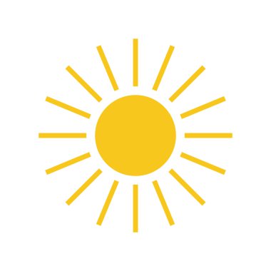 Simge ışık işareti güneş güneş sarı eleman ile