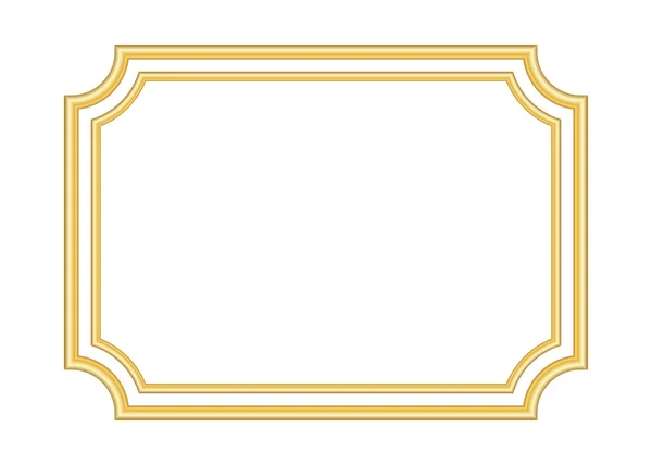 Gouden frame. Mooie eenvoudige gouden wit — Stockvector