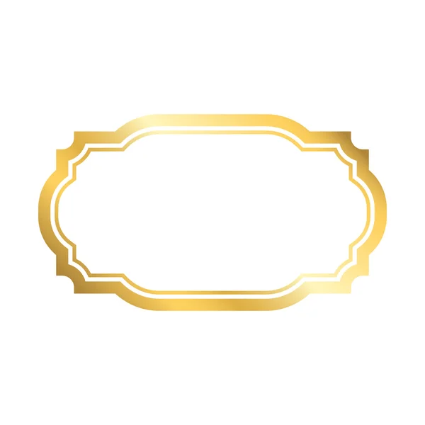 Золотая рамка простой золотой белый стиль — стоковый вектор