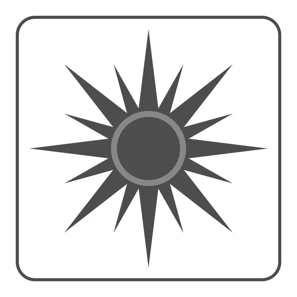Ícone do sol Luz sinal raios de sol Cinza —  Vetores de Stock